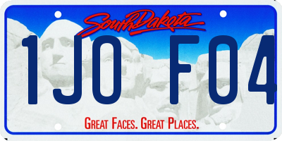 SD license plate 1JOF04
