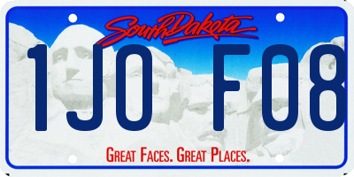 SD license plate 1JOF08