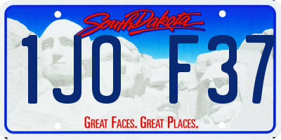 SD license plate 1JOF37