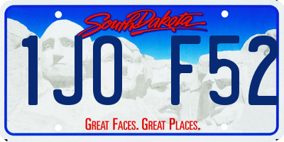 SD license plate 1JOF52