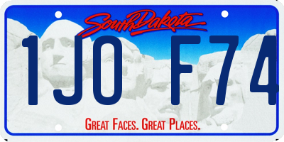 SD license plate 1JOF74