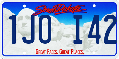 SD license plate 1JOI42