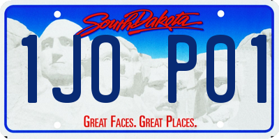 SD license plate 1JOP01