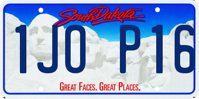 SD license plate 1JOP16
