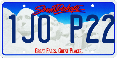 SD license plate 1JOP22