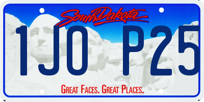 SD license plate 1JOP25