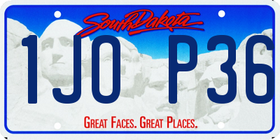 SD license plate 1JOP36