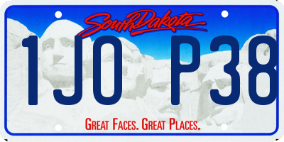SD license plate 1JOP38
