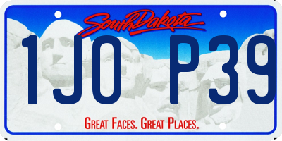 SD license plate 1JOP39