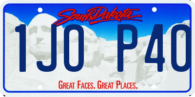 SD license plate 1JOP40