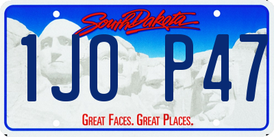 SD license plate 1JOP47