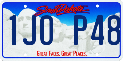 SD license plate 1JOP48