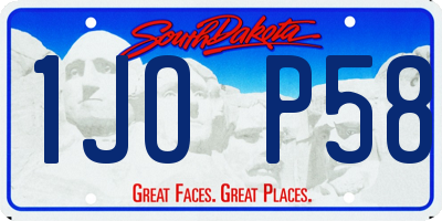SD license plate 1JOP58