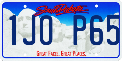 SD license plate 1JOP65