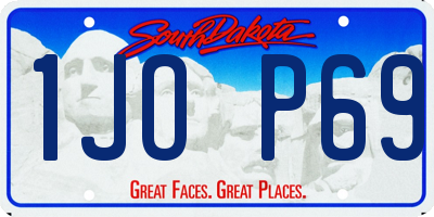 SD license plate 1JOP69