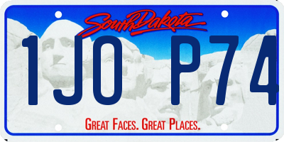 SD license plate 1JOP74