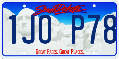 SD license plate 1JOP78