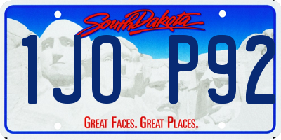 SD license plate 1JOP92
