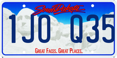 SD license plate 1JOQ35