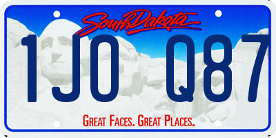 SD license plate 1JOQ87