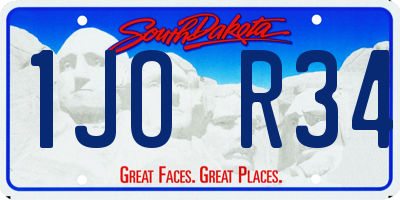 SD license plate 1JOR34