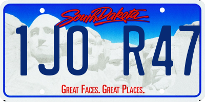 SD license plate 1JOR47