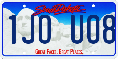 SD license plate 1JOU08