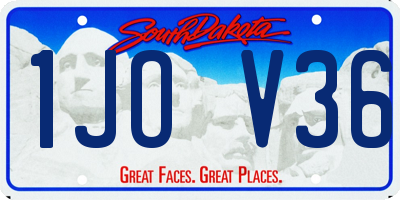 SD license plate 1JOV36