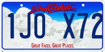 SD license plate 1JOX72