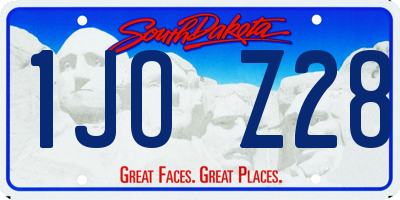 SD license plate 1JOZ28