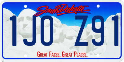 SD license plate 1JOZ91