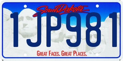 SD license plate 1JP981