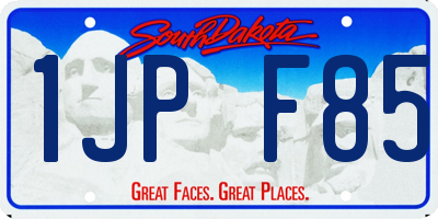 SD license plate 1JPF85