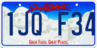 SD license plate 1JQF34