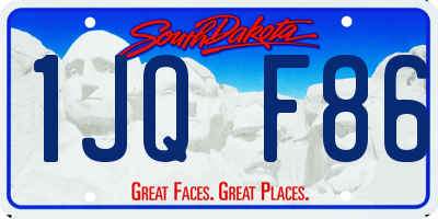 SD license plate 1JQF86