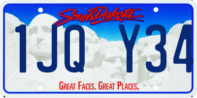 SD license plate 1JQY34