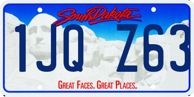 SD license plate 1JQZ63