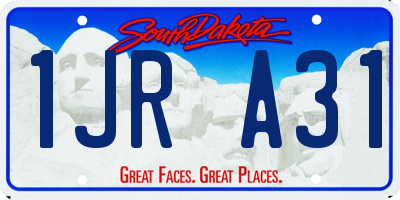SD license plate 1JRA31
