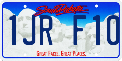 SD license plate 1JRF10