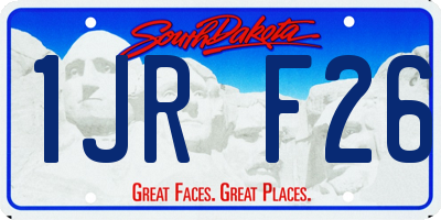 SD license plate 1JRF26