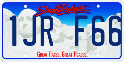SD license plate 1JRF66