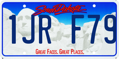 SD license plate 1JRF79
