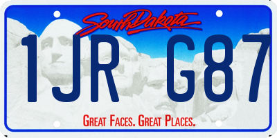 SD license plate 1JRG87