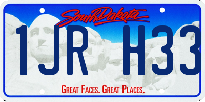 SD license plate 1JRH33