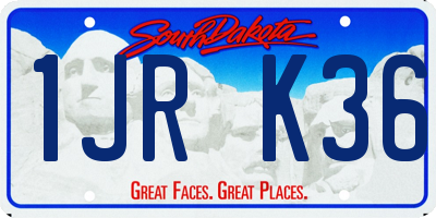 SD license plate 1JRK36