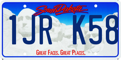 SD license plate 1JRK58