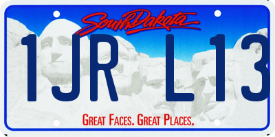 SD license plate 1JRL13