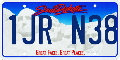 SD license plate 1JRN38