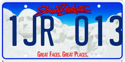 SD license plate 1JRO13