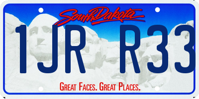 SD license plate 1JRR33
